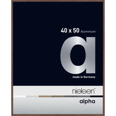 Alurahmen Alpha 40x50 cm | Wenge hell (furnierte Oberfläche) | Normalglas (2 mm)