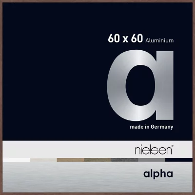 Alurahmen Alpha 60x60 cm | Wenge hell (furnierte Oberfläche) | Normalglas (2 mm)