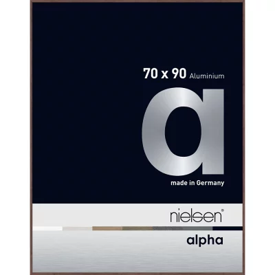 Alurahmen Alpha 70x90 cm | Wenge hell (furnierte Oberfläche) | Normalglas (2 mm)