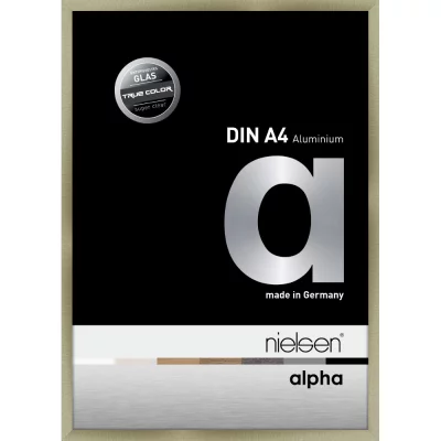 Alurahmen Profil alpha 21x29,7 cm (A4) | Brushed Edelstahl | Normalglas (2 mm)