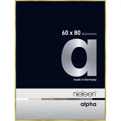 Alurahmen Profil alpha 60x80 cm | Brushed Gold | Normalglas (2 mm)