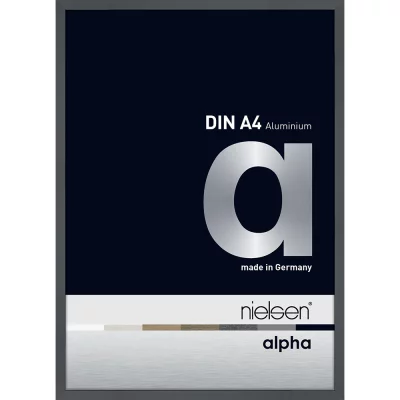 Alurahmen Profil alpha 21x29,7 cm (A4) | Dunkelgrau glanz | Normalglas (2 mm)