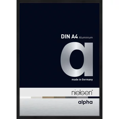 Alurahmen Profil alpha 21x29,7 cm (A4) | Eloxal schwarz matt | Normalglas (2 mm)