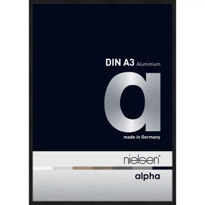 Alurahmen Profil alpha 29,7x42 cm (A3) | Eloxal schwarz matt | Normalglas (2 mm)