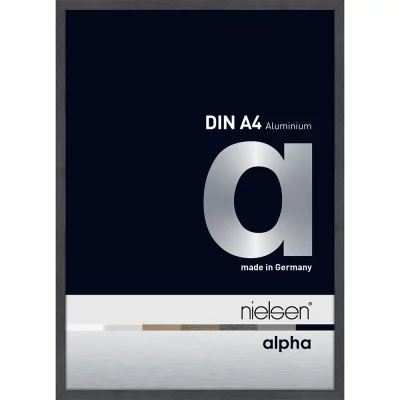 Alurahmen Profil alpha 21x29,7 cm (A4) | Grau (furnierte Oberfläche) | Normalglas (2 mm)