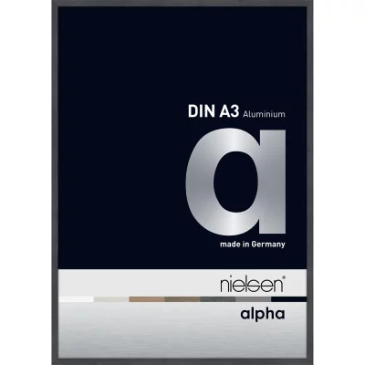 Alurahmen Profil alpha 29,7x42 cm (A3) | Grau (furnierte Oberfläche) | Normalglas (2 mm)