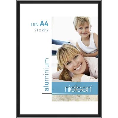 Alurahmen Classic 21x29,7 cm (A4) | Eloxiert Schwarz | Normalglas (2 mm)