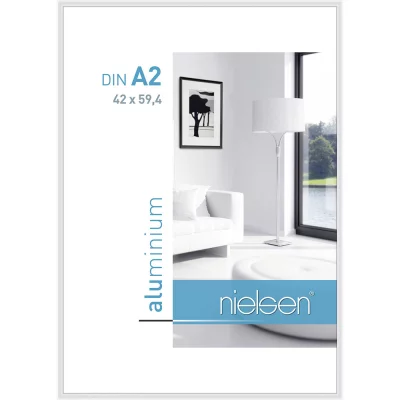 Aluminium lijst Classic 42x59,4 cm (A2) | wit met glans | normaal glas (2 mm)