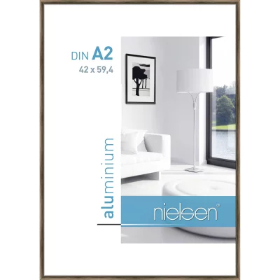 Aluminium lijst Classic 42x59,4 cm (A2) | walnoot met structuur | normaal glas (2 mm)