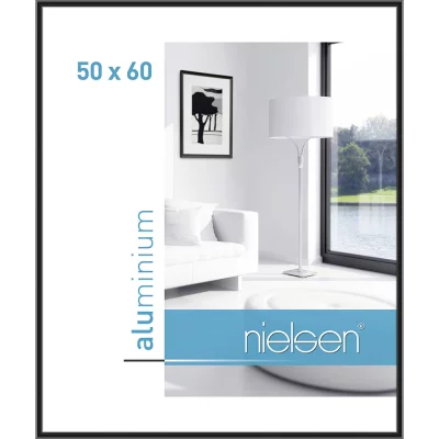 Alurahmen Classic 50x60 cm | Eloxiert Schwarz | Normalglas (2 mm)