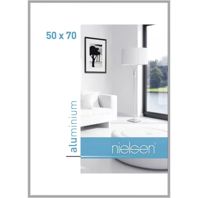 Aluminium lijst Classic 50x70 cm | zilver, glanzend | normaal glas (2 mm)