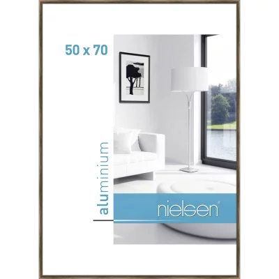 Aluminium lijst Classic 50x70 cm | walnoot met structuur | normaal glas (2 mm)