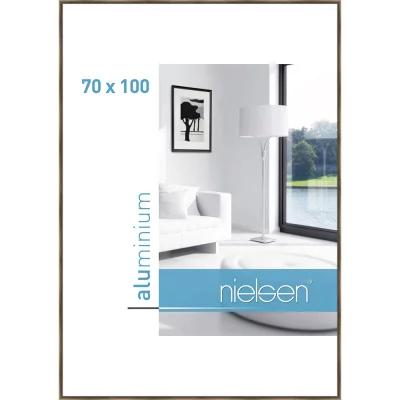 Aluminium lijst Classic 70x100 cm | walnoot met structuur | normaal glas (2 mm)