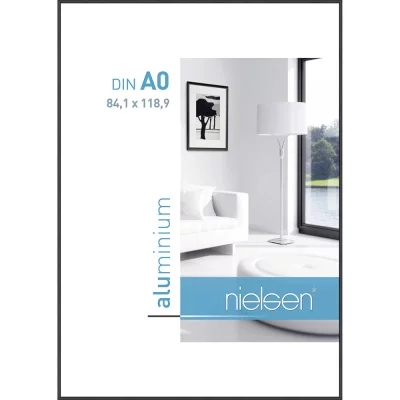 Alurahmen Classic 84,1x118,9 cm (A0) | Schwarz matt | Normalglas (2 mm)