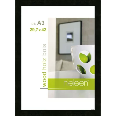 Houten lijst Essential 29,7x42 cm (A3) | zwart | normaal glas (2 mm)