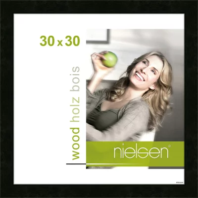 Houten lijst Essential 30x30 cm | zwart | normaal glas (2 mm)