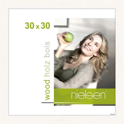 Houten lijst Essential 30x30 cm | wit | normaal glas (2 mm)