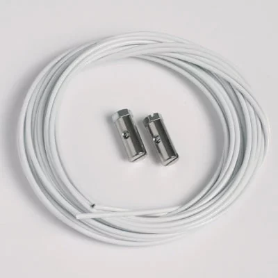 50 szt. linek stalowych białych 1,5mm/200cm z zaciskami zintegrowanymi (max. ciężar 7 kg) max. Tragkraft 7 kg