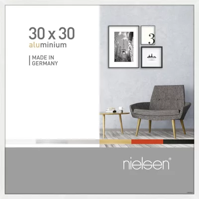 Alurahmen Pixel 30x30 cm | Weiß glanz | Normalglas (2 mm)