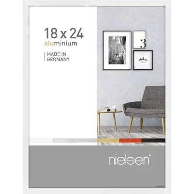 Rama aluminiowa Pixel 18x24 cm | biały z połyskiem | szkło standardowe (2 mm)