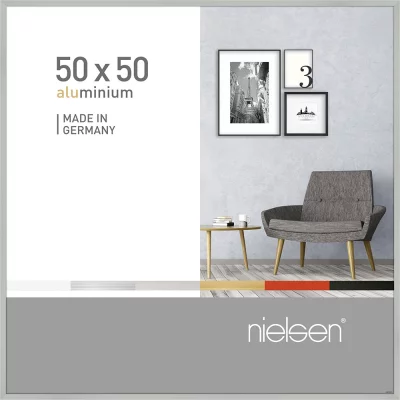 Alurahmen Pixel 50x50 cm | Silber matt | Normalglas (2 mm)