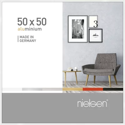 Alurahmen Pixel 50x50 cm | Weiß glanz | Normalglas (2 mm)