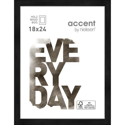 Houten lijst Zoom 18x24 cm | zwart | normaal glas (2 mm)