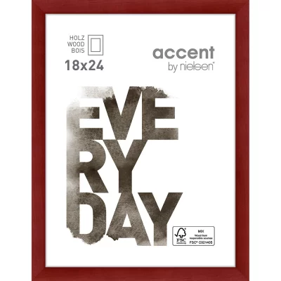 Houten lijst Zoom 18x24 cm | rood | normaal glas (2 mm)