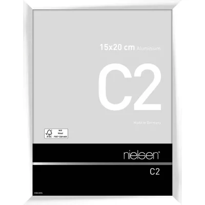 Alurahmen C2 15x20 cm | Weiß glanz | Normalglas (2 mm)