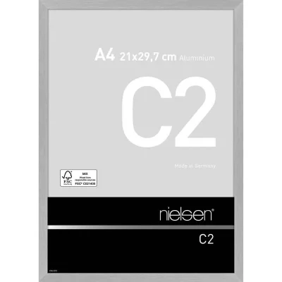 Alurahmen C2 21x29,7 cm (A4) | Struktur Silber matt | Normalglas (2 mm)