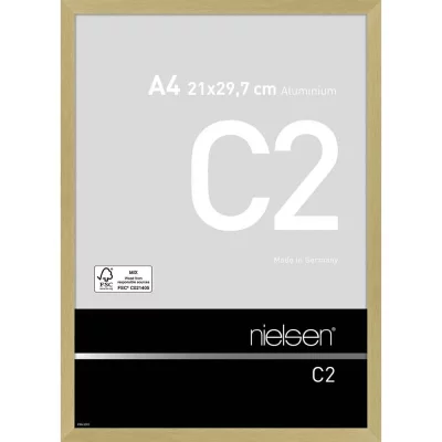 Alurahmen C2 21x29,7 cm (A4) | Struktur Gold matt | Normalglas (2 mm)