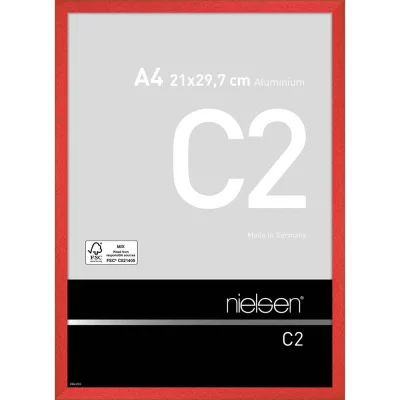 Alurahmen C2 21x29,7 cm (A4) | Tornado Rot | Normalglas (2 mm)