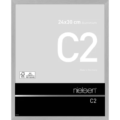 Alurahmen C2 24x30 cm | Struktur Silber matt | Normalglas (2 mm)