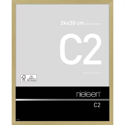 Alurahmen C2 24x30 cm | Struktur Gold matt | Normalglas (2 mm)