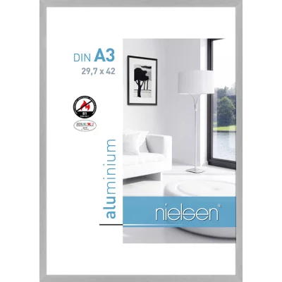 B1 brandpreventielijst C2 29,7x42 cm (A3) | structuur zilver, mat | normaal glas (2 mm)