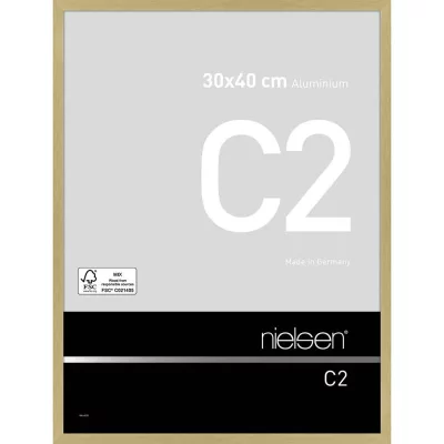 Alurahmen C2 30x40 cm | Struktur Gold matt | Normalglas (2 mm)