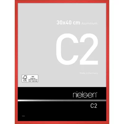 Alurahmen C2 30x40 cm | Tornado Rot | Normalglas (2 mm)