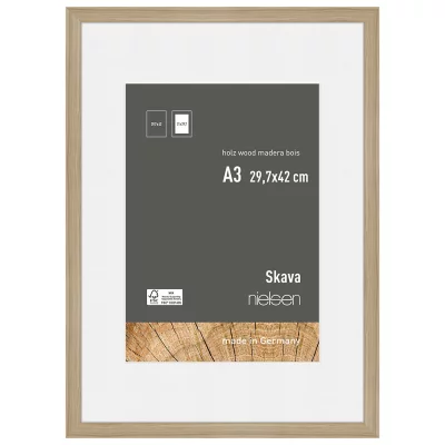 Houten kader Skava met passe-partout 29,7x42 cm (21x29,7 cm) | natuur | normaal glas (2 mm)