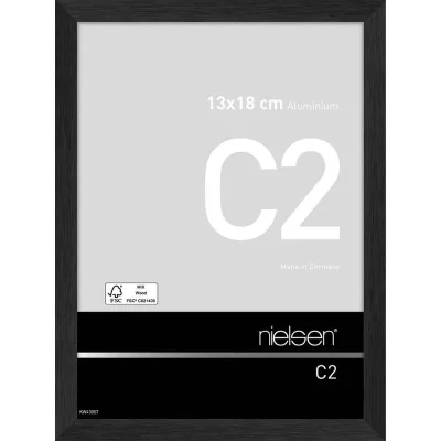 Alurahmen C2 13x18 cm | Struktur Schwarz matt | Normalglas (2 mm)