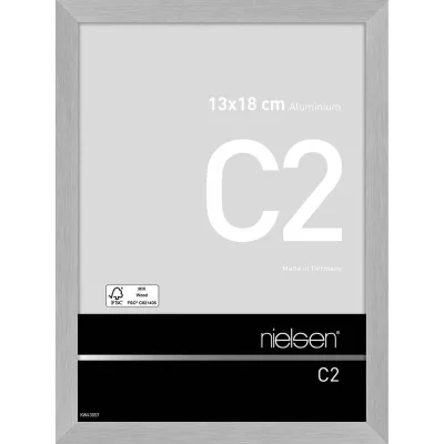 Alurahmen C2 13x18 cm | Struktur Silber matt | Normalglas (2 mm)