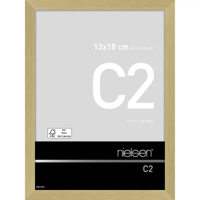 Alurahmen C2 13x18 cm | Struktur Gold matt | Normalglas (2 mm)