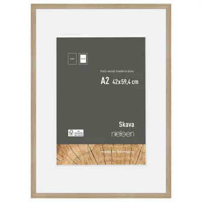 Houten kader Skava met passe-partout 42x59,4 cm (29,7x42 cm) | natuur | normaal glas (2 mm)