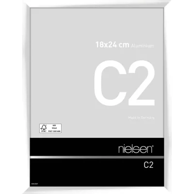 Alurahmen C2 18x24 cm | Weiß glanz | Normalglas (2 mm)