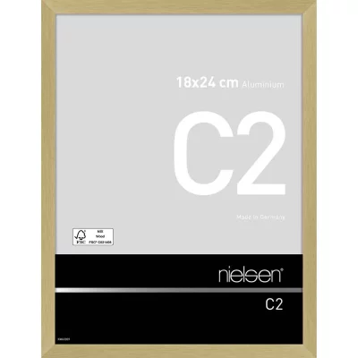 Alurahmen C2 18x24 cm | Struktur Gold matt | Normalglas (2 mm)