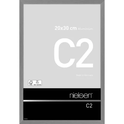 Alurahmen C2 20x30 cm | Struktur Grau matt | Normalglas (2 mm)