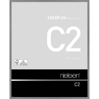 Alurahmen C2 40x50 cm | Struktur Grau matt | Normalglas (2 mm)