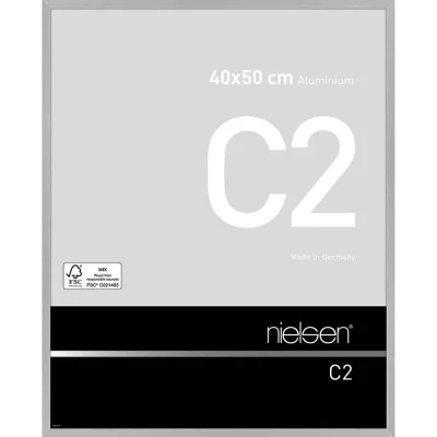 Alurahmen C2 40x50 cm | Struktur Silber matt | Normalglas (2 mm)
