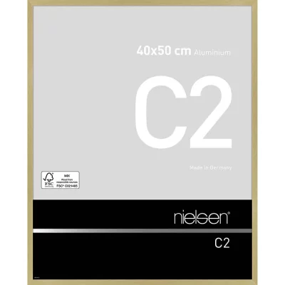 Alurahmen C2 40x50 cm | Struktur Gold matt | Normalglas (2 mm)