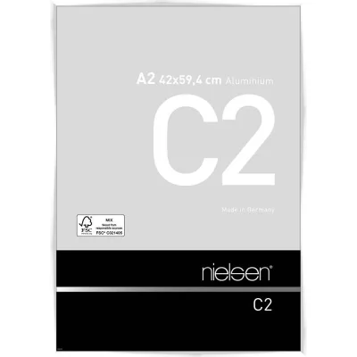 Aluminium lijst C2 42x59,4 cm (A2) | wit met glans | normaal glas (2 mm)