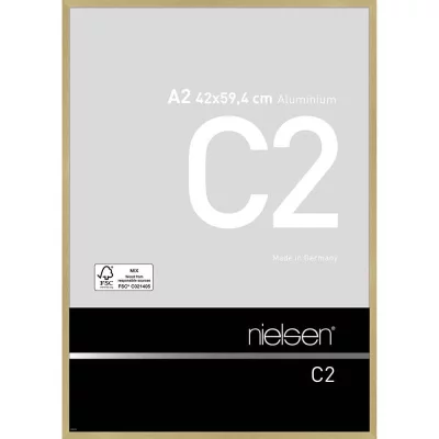 Aluminium lijst C2 42x59,4 cm (A2) | goud, mat | normaal glas (2 mm)